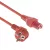 ACT Powercord mains connector Schuko CEE 7/7 male (angled) - C15 IEC 60320 1m Red