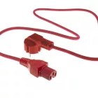 ACT Powercord mains connector Schuko CEE 7/7 male (angled) - C15 IEC 60320 1m Red