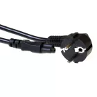 ACT Powercord mains connector Schuko CEE 7/7 male (angled) - C5 IEC 60320 1m Black