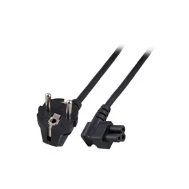  ACT Powercord mains connector Schuko CEE 7/7 male (angled) - C5 (angled) IEC 1m Black