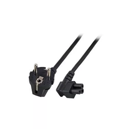 ACT Powercord mains connector Schuko CEE 7/7 male (angled) - C5 (angled) IEC 5m Black