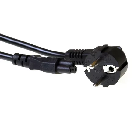 ACT Powercord mains connector Schuko CEE 7/7 male (angled) - C5 IEC 3m Black