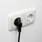 ACT Powercord mains connector Schuko CEE 7/7 male (angled) - C5 IEC 3m Black