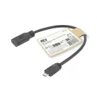 ACT USB Type-C female to USB micro B 2.0 male adapter cable 0,2m Black