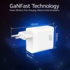 ACT ACT USB-C/USB-A Charger 65W 3-port with Power Delivery PPS, QuickCharge and GanFast