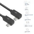 ACT USB 3.0 60W USB Type-C (left/right angled) to USB Type-C (left/right angled) Cable 0,5m Black