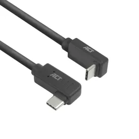   ACT USB 3.0 60W USB Type-C (left/right angled) to USB Type-C (up/down angled) Cable 1m Black