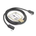 ACT USB 3.0 60W USB Type-C (left/right angled) to USB Type-C (up/down angled) Cable 1m Black