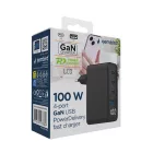 Gembird 4-port 100W GaN USB fast charger LCD Black