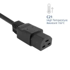 ACT Powercord C14 male- C21 famale 1m Black