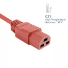 ACT Powercord C20 male - C21 famale 2m Red