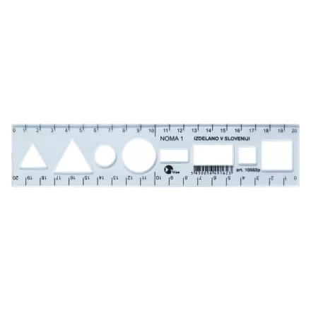 Sablon vonalzó OPTIMA kék 20cm