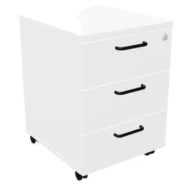   Konténer NOWYSTYL Easy Space mobil irodai 430x480x600 mm 3 fiókos zárható fehér fekete foganytúval