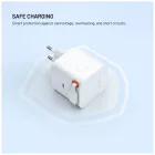 FIXED 2xUSB-C töltő visszahúzható kábellel, GaN PD 3.0 támogatással, 65W, fehér