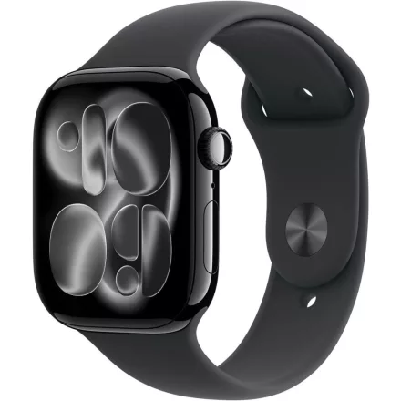 Apple Watch S11 Cellular 42mm Jet Black Aluminium Case with Black Sport Band M/L