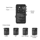 Verbatim Charge ''n'' Travel 70W GaN III Universal Travel Adapter with 2 Retractable USB-C Cables Black