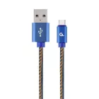 Gembird CC-USB2J-AMCM-2M-BL Premium jeans (denim) Type-C USB cable with metal connectors 2m Blue