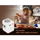 Gembird Grounded universal travel power adapter 20W White