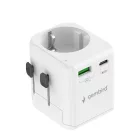 Gembird Grounded universal travel power adapter 20W White