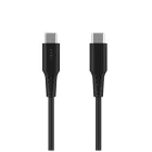 FIXED USB 2.0 hajlékony szilikon kábel USB-C/USB-C 0,3m, fekete