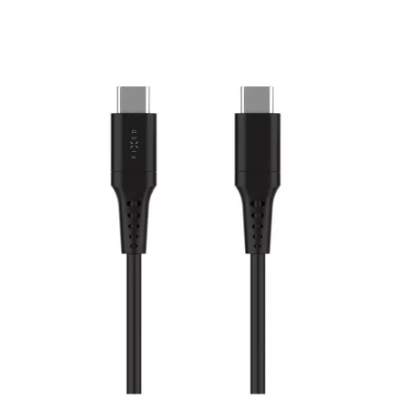 FIXED USB 2.0 hajlékony szilikon kábel USB-C/USB-C 0,3m, fekete
