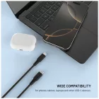 FIXED USB 2.0 hajlékony szilikon kábel USB-C/USB-C 0,3m, fekete