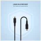 FIXED USB 2.0 hajlékony szilikon kábel USB-C/USB-C 0,3m, fekete
