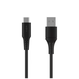   FIXED USB 2.0 hajlékony szilikon kábel USB-A/USB-C 0,3m, fekete