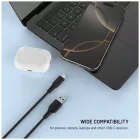 FIXED USB 2.0 hajlékony szilikon kábel USB-A/USB-C 0,3m, fekete