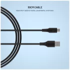 FIXED USB 2.0 hajlékony szilikon kábel USB-A/USB-C 0,3m, fekete