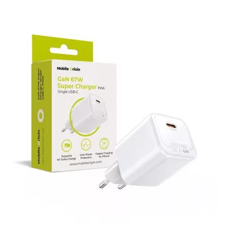 Mobile Origin GaN 67W Super Charger Single USB-C White