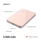 FIXED MagZen 5 Qi2 külső akkumlátor 5000 mAh, rózsaszín