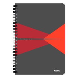   Spirálfüzet vonalas LEITZ Office A/5 90 lapos PP borítóval piros