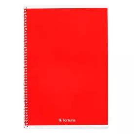 Spirálfüzet vonalas FORTUNA Monocolor A/5 70 lapos piros