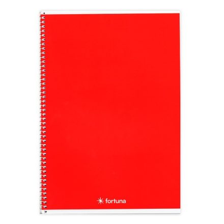 Spirálfüzet vonalas FORTUNA Monocolor A/5 70 lapos piros