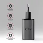 AXAGON ACU-PQ67 PD3.0 & QC4+ 2xOUTPUTS wall charger 67W Black
