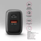 AXAGON ACU-PQ67D PD3.0 & QC4+ 2xOUTPUTS LCD display wall charger 67W Black
