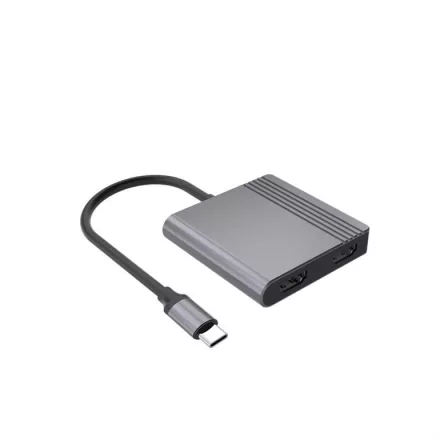 Gembird A-CM-COMBO3-04 USB Type-C 3-in-1 Multi-Port Adapter Space Grey