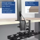 ACT Under-desk cable management tray with clamp mount 40cm Black