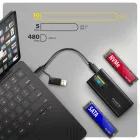AXAGON EEM2-SD2B USB-C 10Gbps – M.2 NVMe & SATA SSD Display Box Black