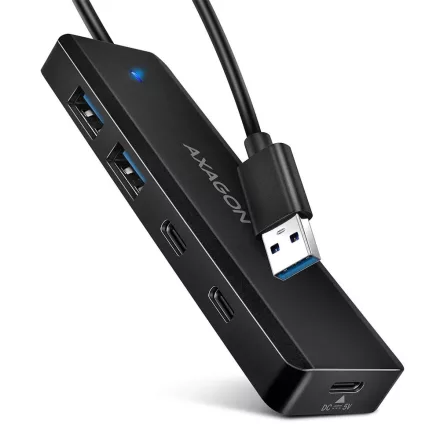 AXAGON HUE-C2A USB-A 5Gbps Travel 4-portos USB3.2 HUB Black
