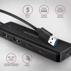 AXAGON HUE-C2A USB-A 5Gbps Travel 4-portos USB3.2 HUB Black