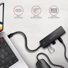 AXAGON HUE-C2C USB-C 5Gbps Travel 4-portos USB3.2 HUB Black