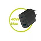 Mobile Origin Mobile Origin GaN 40W Wall Charger MO13, black 1 USB-A + 2 USB-C Black