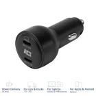 ACT 2-port USB-C Fast Car Charger 95W with PD, QC and GaNFast Black