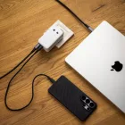 FIXED Ultravékony utazóadapter 45W EU, UK, USA/AUS 3xUSB-C PD 45W, fehér