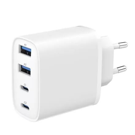 Gembird 4-port 40W GaN USB PowerDelivery fast charger White