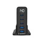 Gembird 5-port 140W GaN USB fast charger Black