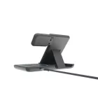 Gembird 3-in-1 foldable wireless charger stand 15W for Apple watch Black