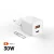 FIXED Mini GaN hálózati töltő USB-C és USB kimenettel, PD támogatással, 30W, fehér